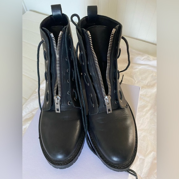 100% Leather - winter Combat boots s10 - Picture 1 of 5